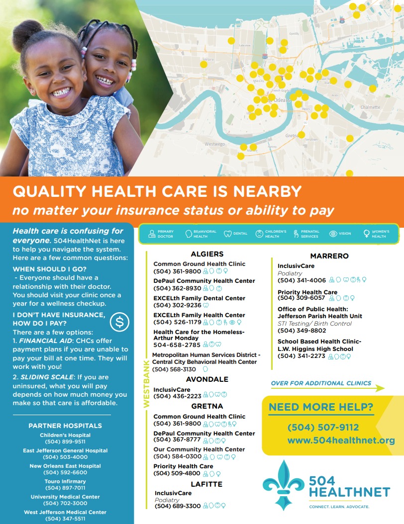 Listing of 504HealthNet clinics in New Orleans