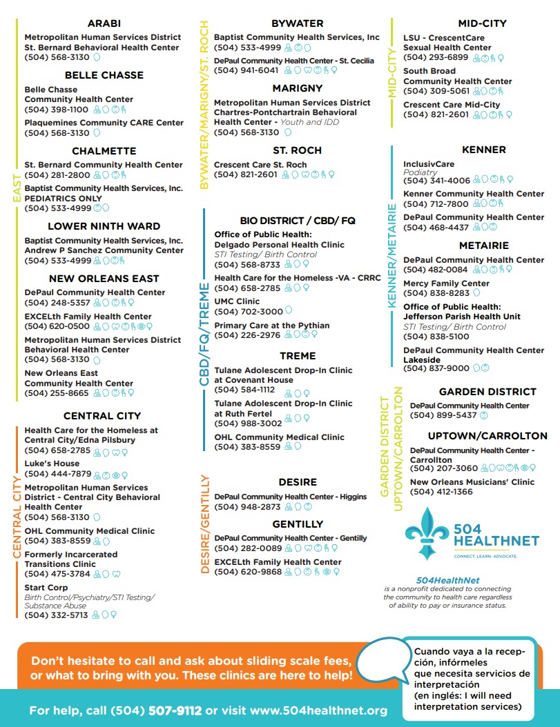 504HealthNet clinics in New Orleans Area, page 2